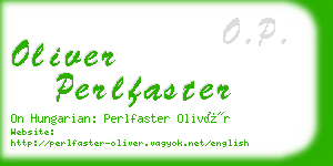 oliver perlfaster business card